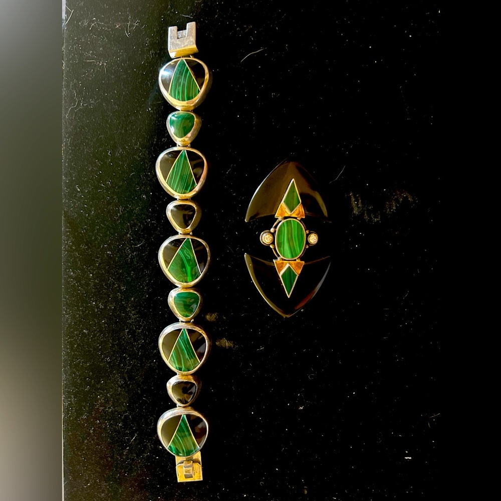 Taxco bracelet & brooch set